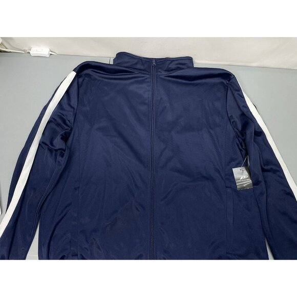 Pro Player Track Jacket Warm Up Athletic Full Zip Stripes Polyester Blue Mens XL - Picture 3 of 11